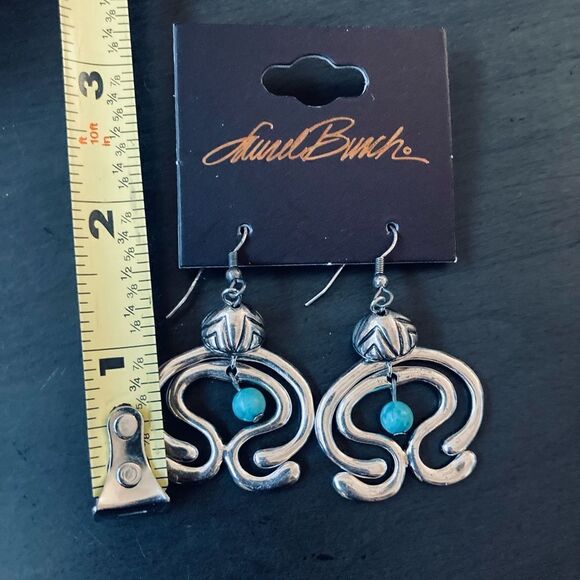 Laurel Burch Turquoise Silver Haight Statement Necklace Earrings Set - Picture 9 of 11